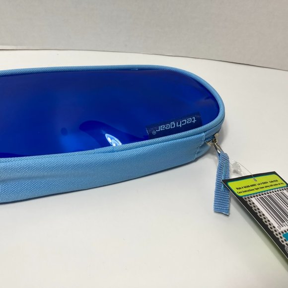 5 Blue Makeup Bag Pencil Case Zipper Organizer - Picture 8 of 10